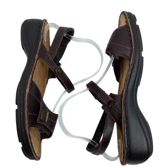 Naot Papaya Wedge Slingback Womens 10 Leather Sandals Brown - Picture 3 of 11